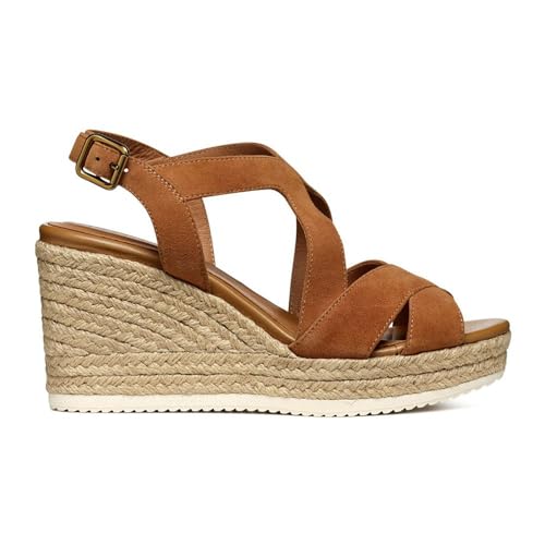 Geox D Ponza C Wedge Sandal, Cognac, 39 EU von Geox