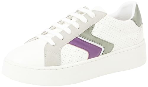 Geox D SKYELY A Sneaker, Optic White/Purple, 40 EU von Geox