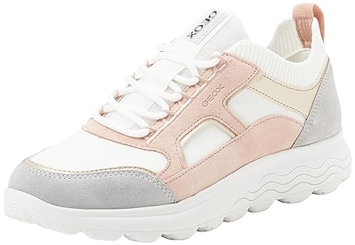 Geox D SPHERICA C Sneaker, White/Nude, 39 EU von Geox