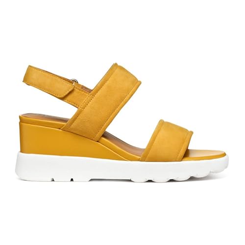 Geox D SPHERICA EC6 A Wedge Sandal, Yellow, 38 EU von Geox