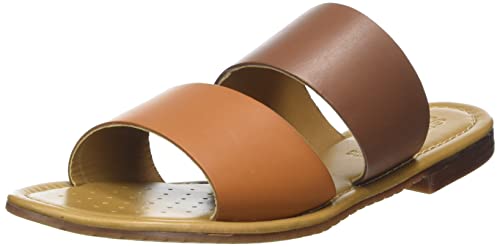 Geox D Sozy S Flat Sandal, Brown/Mustard, 40 EU von Geox