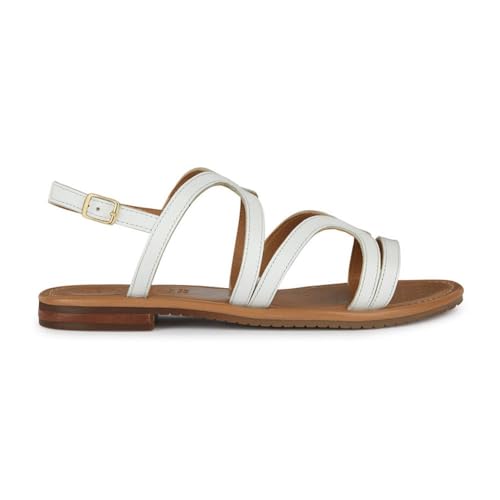 Geox D Sozy S Y Flat Sandal, White, 40 EU von Geox