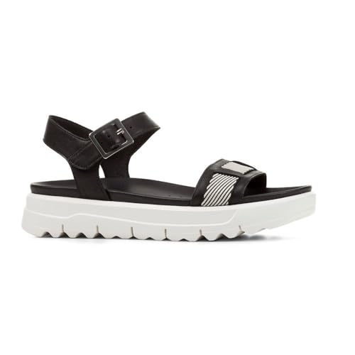 Geox D XAND 2.1S C Slide Sandal, Black/Off White, 38 EU von Geox