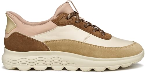 Geox D567MB Spherica Plus Damen-Sneaker, Größe 38, Farbe PAPYRUS_MUD von Geox