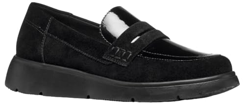 Geox Damen D ARLARA Loafer, Black, 38.5 EU von Geox