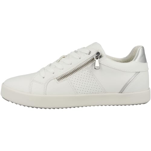 Geox Damen D BLOMIEE E Sneaker, White/Silver, 38 EU von Geox