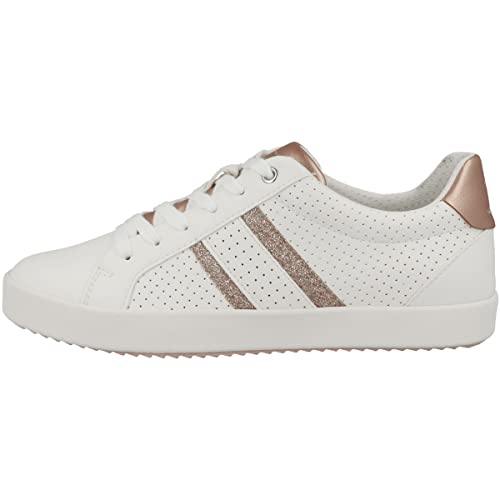 Geox Damen D BLOMIEE Sneaker, Optic White/Rose GOL, 35 EU von Geox