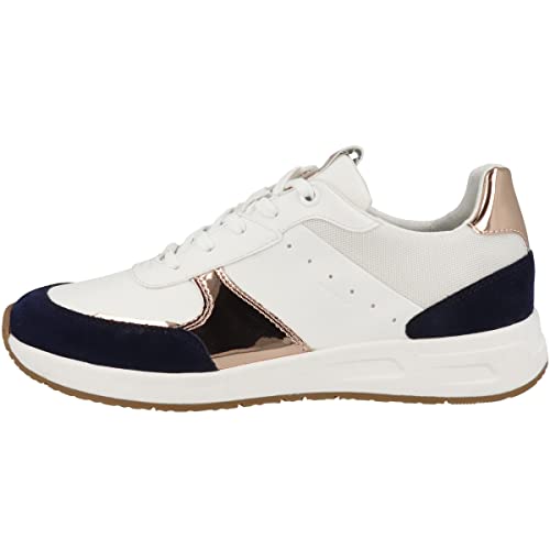 Geox D BULMYA Sneaker, Optic White/Navy, 36 EU von Geox