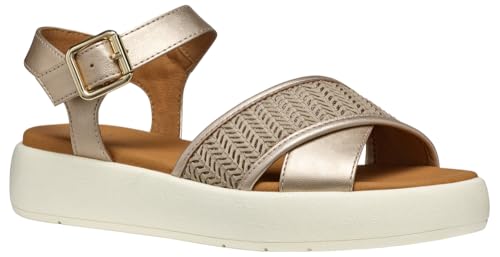 Geox Damen D CAMALEI F Flat Sandal, Champagne, 41 EU von Geox