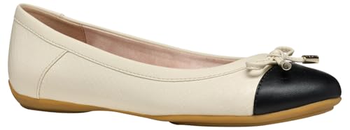 Geox Damen D Charlene C Ballet Flat, Papyrus/Black, 38 EU von Geox