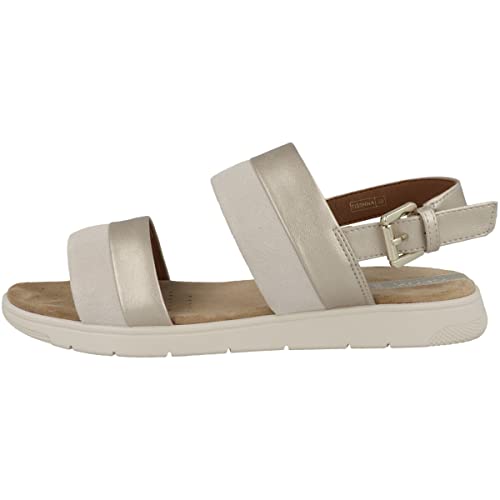 Geox Damen D DANDRA Sandal, LT Gold/Off White, 37 EU von Geox