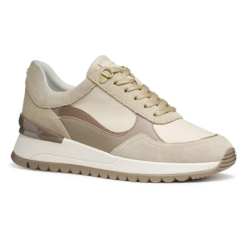Geox Damen D DESYA Sneaker, Beige, 38 EU Geox Damen D DESYA Sneaker, Beige, 38 EU von Geox