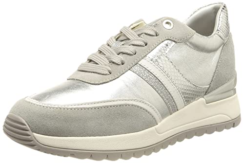 Geox D DESYA Sneaker, Silver/LT Grey, 41 EU von Geox