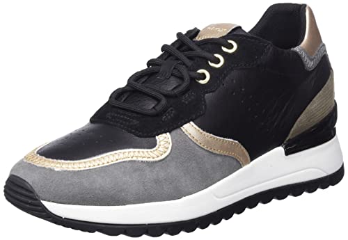 Geox Damen D Desya Sneakers, Black Dk Grey, 37 EU von Geox