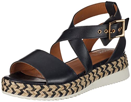 Geox Damen D EOLIE Espadrille Wedge Sandal, Black, 38 EU von Geox