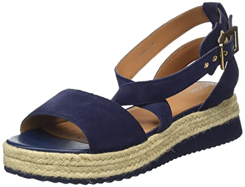 Geox D EOLIE Espadrille Wedge Sandal, Navy, 38 EU von Geox