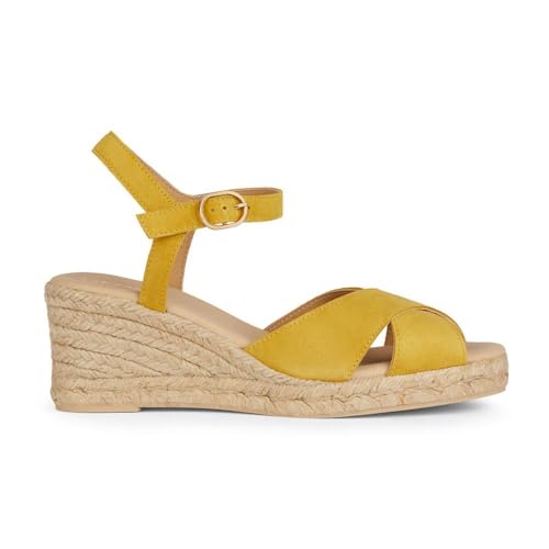 Geox Damen D GELSA Low C Wedge Sandal, Yellow, 37 EU Geox Damen D GELSA Low C Wedge Sandal, Yellow, 37 EU von Geox