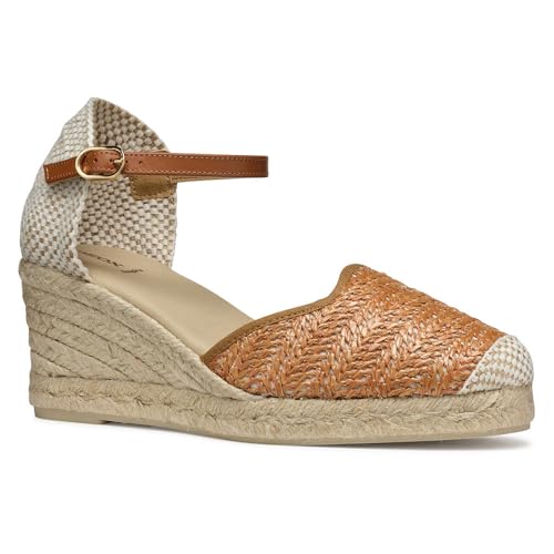 Geox Damen D GELSA Low E Wedge Sandal, Camel, 39 EU Geox Damen D GELSA Low E Wedge Sandal, Camel, 39 EU von Geox