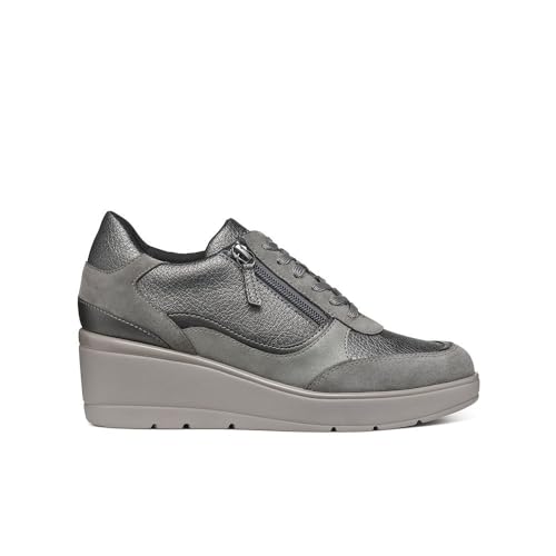 Geox Damen D ILDE A Sneaker, DK Grey, 39 EU Geox Damen D ILDE A Sneaker, DK Grey, 39 EU von Geox