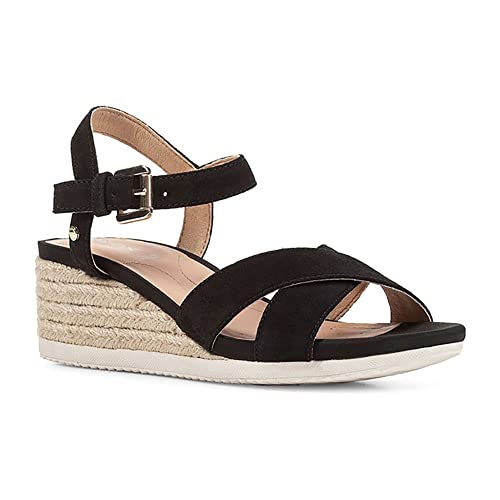 Geox Damen D Ischia Corda B Wedge Sandal, Black, 35 EU von Geox