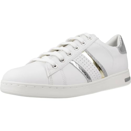 Geox Damen D Jaysen Sneaker, White/Silver, 37 EU von Geox