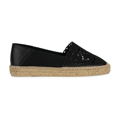 Geox Damen D LAMPEDUSA D Espadrille Wedge Sandal, Black, 36 EU von Geox