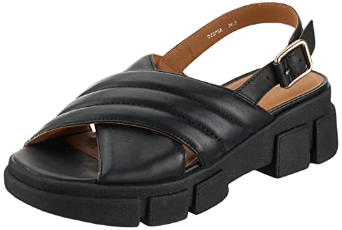 Geox Damen D LISBONA Sandal, Black, 37 EU von Geox