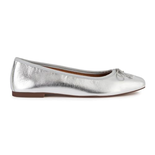 Geox Damen D MARSILEA A Ballet Flat, Silver, 38 EU Geox Damen D MARSILEA A Ballet Flat, Silver, 38 EU von Geox