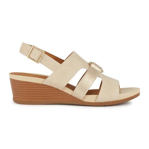 Geox Damen D MARYKARMEN B Wedge Sandal, Sand/LT Gold, 37 EU von Geox