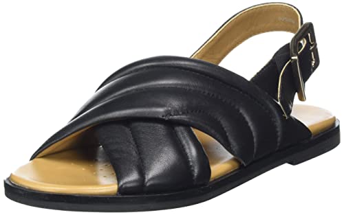 Geox D NAILEEN Flat Sandal, Black, 36.5 EU von Geox