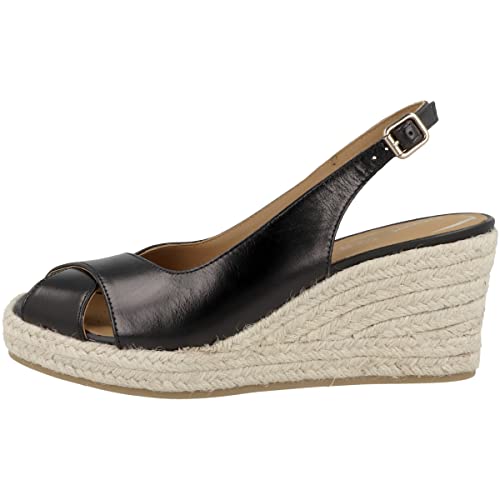 Geox Damen D PANAREA Espadrille Wedge Sandal, Black, 35 EU von Geox