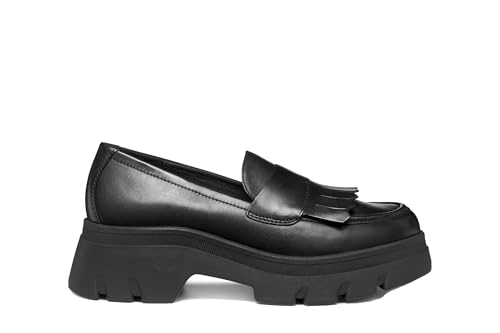 Geox Damen D PLUETTE Loafer, Black, 40 EU von Geox