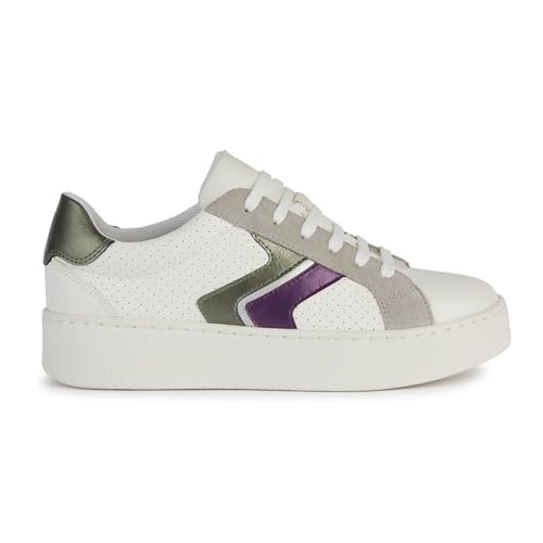 Geox Damen D SKYELY A Sneaker, Optic White/Purple, 36 EU von Geox