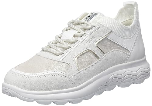 Geox Damen D SPHERICA C Sneaker, Off White/White, 35 EU von Geox