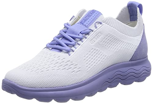 Geox Damen D SPHERICA Sneaker, Off White/LT Violet, 35 EU von Geox