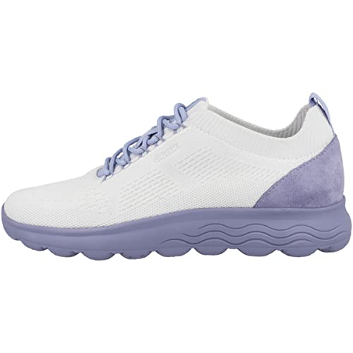 Geox Damen D SPHERICA Sneaker, Off White/LT Violet, 35 EU von Geox