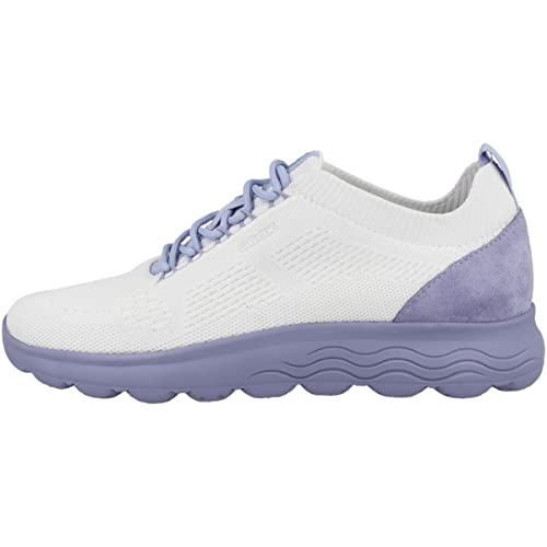 Geox Damen D SPHERICA Sneaker, Off White/LT Violet, 38 EU von Geox