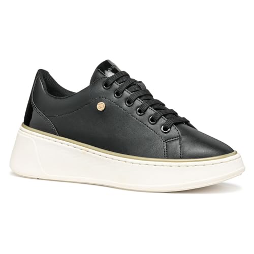 Geox Damen D SUNNETTY A Sneaker, Black, 38 EU von Geox