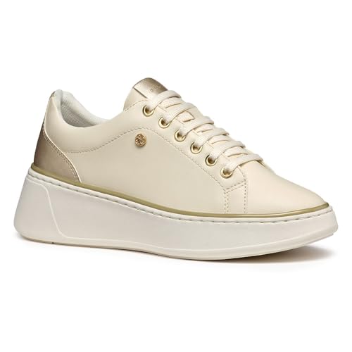 Geox Damen D SUNNETTY A Sneaker, Papyrus/Lt Gold, 40 EU Geox Damen D SUNNETTY A Sneaker, Papyrus/Lt Gold, 40 EU von Geox