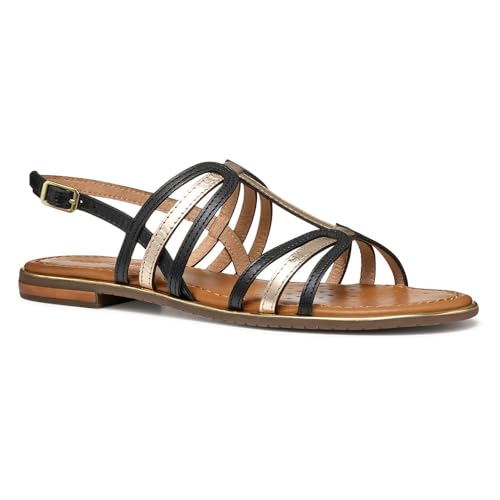 Geox Damen D Sozy Plus C Slide Sandal, Black/Lt Gold, 37 EU Geox Damen D Sozy Plus C Slide Sandal, Black/Lt Gold, 37 EU von Geox