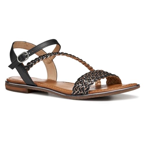 Geox Damen D Sozy Plus D Slide Sandal, Black/Gun, 39.5 EU von Geox