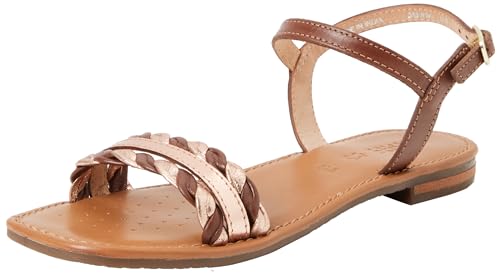 Geox Damen D Sozy Q A Flat Sandal, Cognac/Rose Gold, 38 EU von Geox