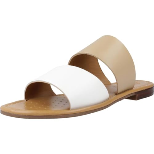 Geox D Sozy S Flat Sandal, BEIGE/White, 38.5 EU von Geox