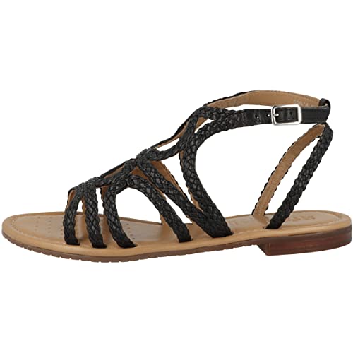 Geox D Sozy S Flat Sandal, Black, 37.5 EU von Geox