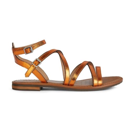 Geox Damen D Sozy S G Flat Sandal, ORANGE, 38 EU Geox Damen D Sozy S G Flat Sandal, ORANGE, 38 EU von Geox