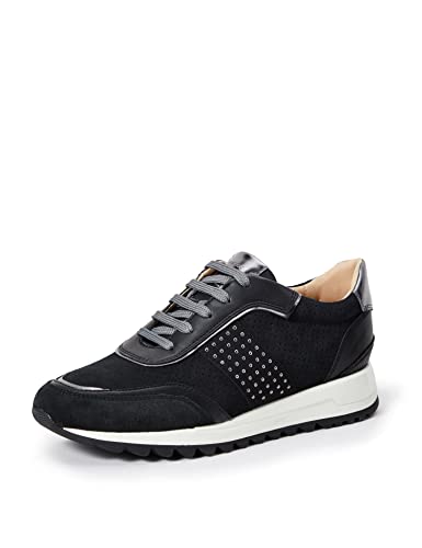 Geox Damen D Tabelya Sneakers, Black Gun, 39 EU von Geox