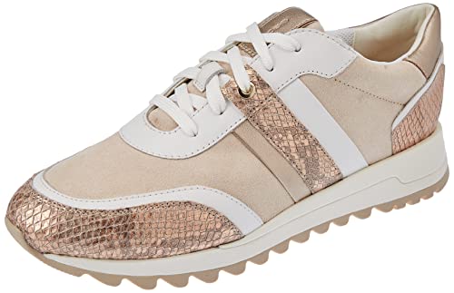 Geox Damen D Tabelya Sneakers, White Rose Gold, 36 EU von Geox