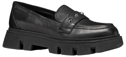 Geox Damen D VILDE Loafer, Black, 38.5 EU von Geox