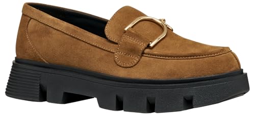 Geox Damen D VILDE Loafer, Brown, 40 EU von Geox