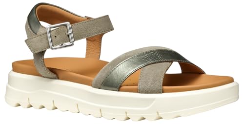 Geox Damen D XAND 2.1S B Flat Sandal, Sage/Dk Green, 40 EU Geox Damen D XAND 2.1S B Flat Sandal, Sage/Dk Green, 40 EU von Geox